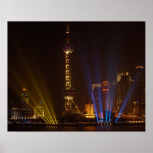Poster Le Bund (front de mer) à Shanghai. Regard
