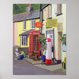 Poster Le bureau de poste Withypool de village