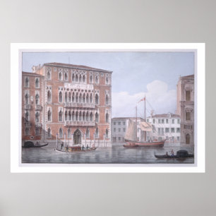 Poster Le Ca' Foscari, Venise, gravé par Brizeghel (li