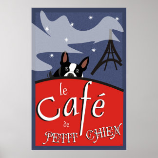 Poster Le Café de Petit Chien, Paris (nuit)