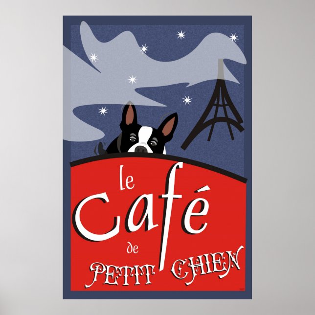 Poster Le Café de Petit Chien, Paris (nuit) (Devant)