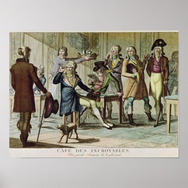 Poster Le Café des Incroyables, 1797 (Devant)
