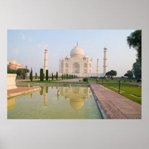 Poster Le calme du Taj Mahal au lever du soleil