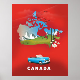 Poster Le Canada a illustré les imprimés de voyage.