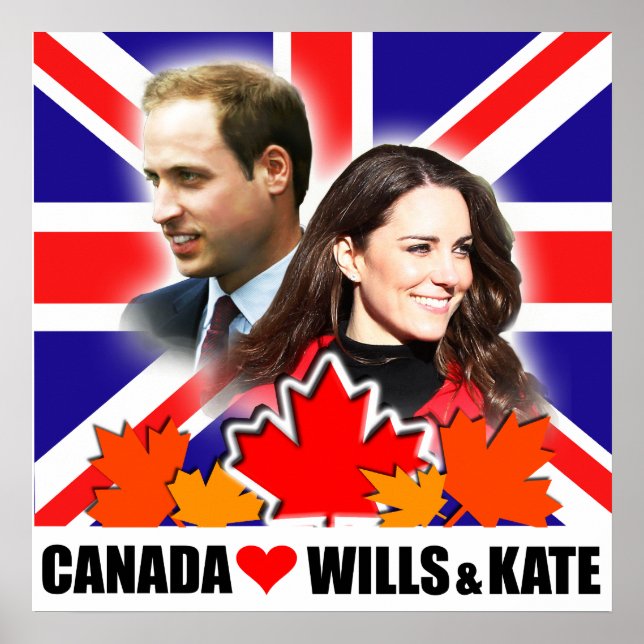 Poster Le Canada aime l'affiche Prince William & Kate (Devant)