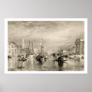 Poster Le canal grand, Venise, gravée par William Mille
