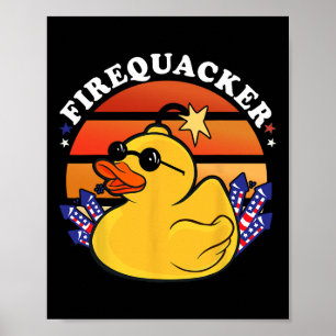 Poster Le canard 4 juillet Patriotique Day Usa Fla