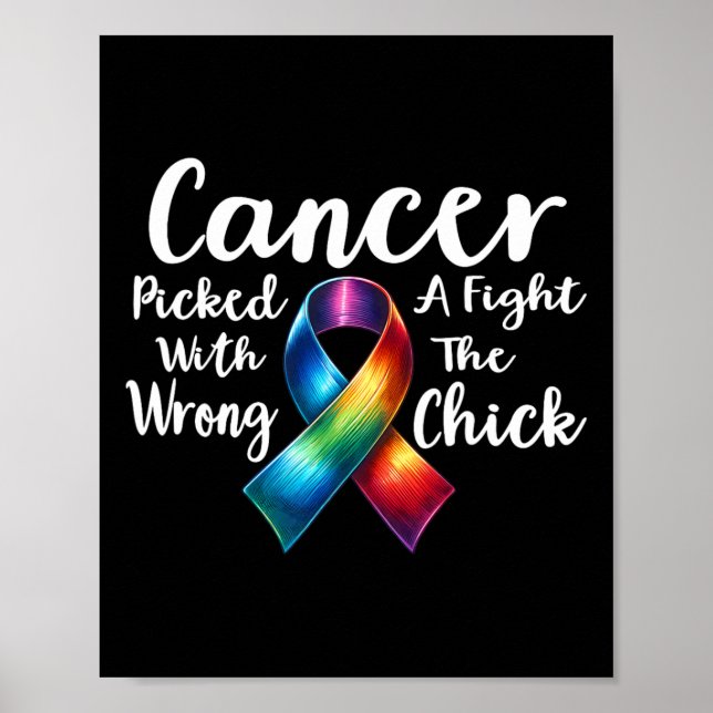 Poster Le Cancer Du Sein A Combattu Le Mauvais Pouce (Devant)