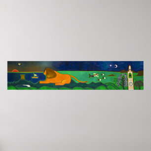 Poster Le Cap de Roccapina et lion 2014 de fils