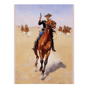 Poster Le cavalier par Frederic Remington