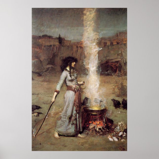 Poster "Le cercle magique" John William Waterhouse (Devant)