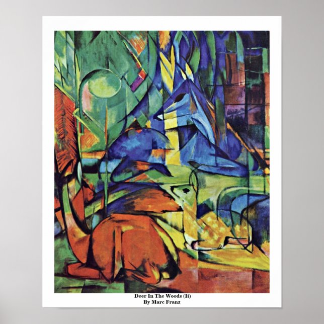 Poster Le Cerf Dans Les Bois (Ii) Par Marc Franz (Devant)
