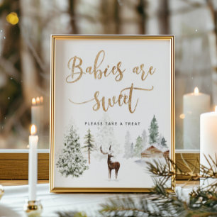 Poster Le cerf de forêt des bois Les bébés sont doux