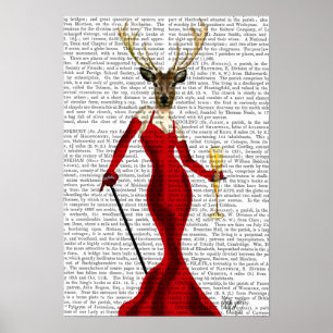 Poster Le Cerf De Glamour En Rouge 2