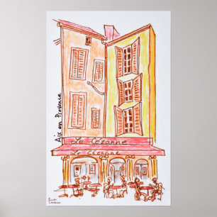 Poster Le Cezanne café, Aix et Provence, France