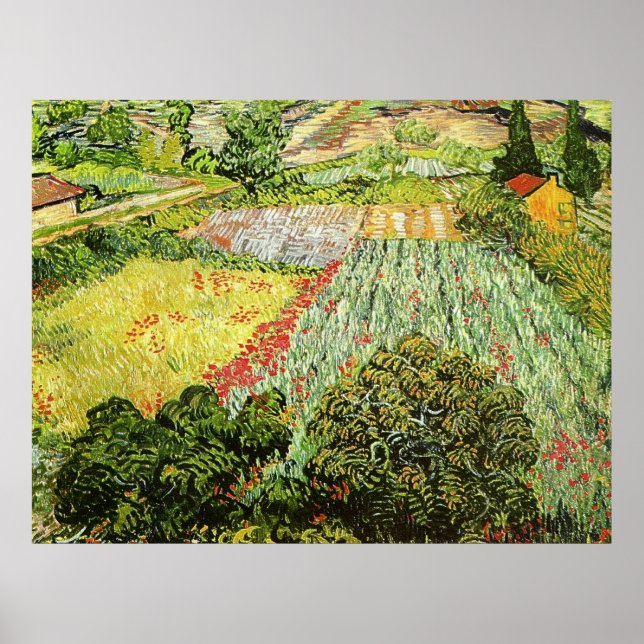 Poster Le "Champ avec des pavots" de Vincent van Gogh (18 (Devant)