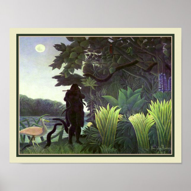Poster Le charmeur des serpents par Henri Rousseau (Devant)