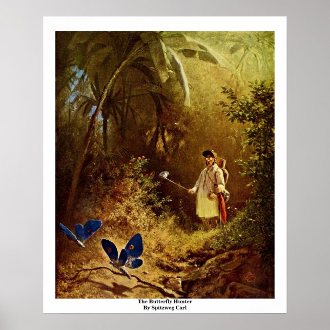 Poster Le Chasseur De Papillons Par Spitzweg Carl (Devant)