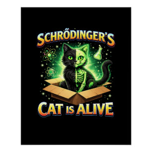 Poster Le Chat Curieux de Schrödinger