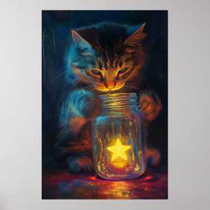 Poster Le Chat et L'Étoile Un Rêve Attendant d'être Libér