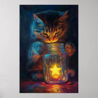 Poster Le Chat et L'Étoile Un Rêve Attendant d'être Libér
