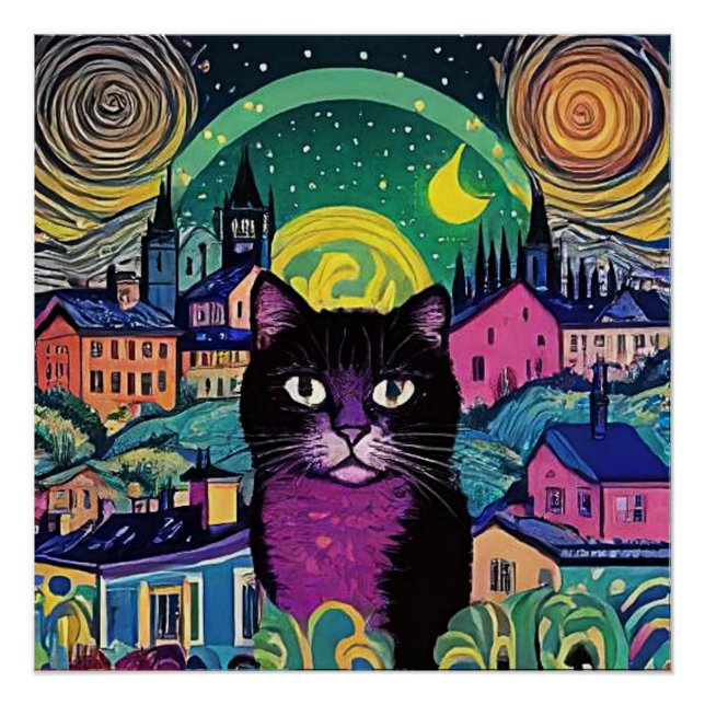 Poster Le chat noir 1 (Devant)