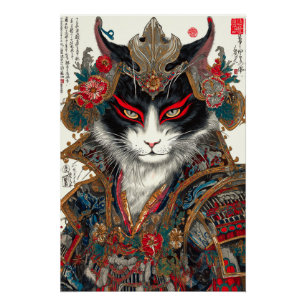 Poster Le chat Ronin   Guerrier d'Ukiyo-e Samurai