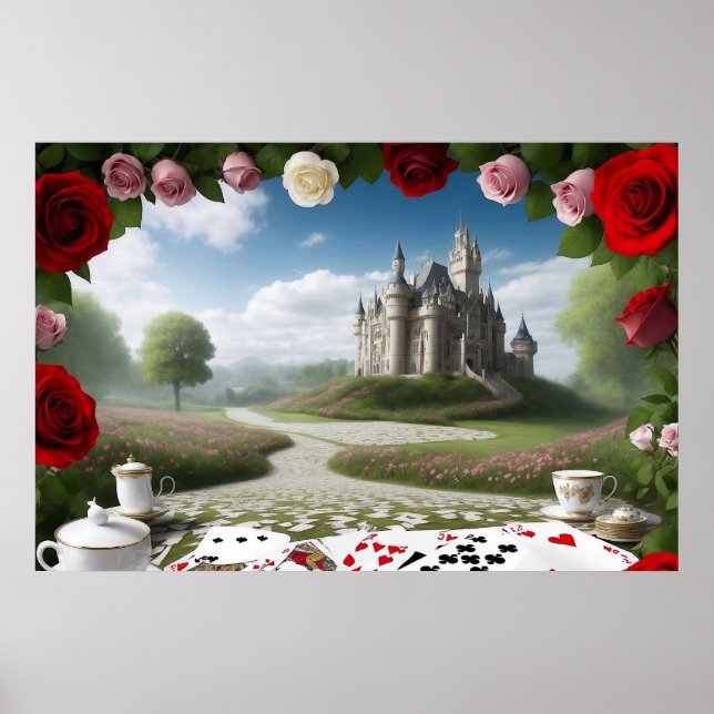 Poster Le château à travers le portail Wonderland (Devant)
