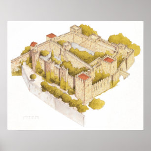 Poster Le château de San Jorge. Lisbonne Portugal