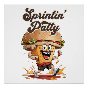 Poster Le cheeseburger en marche