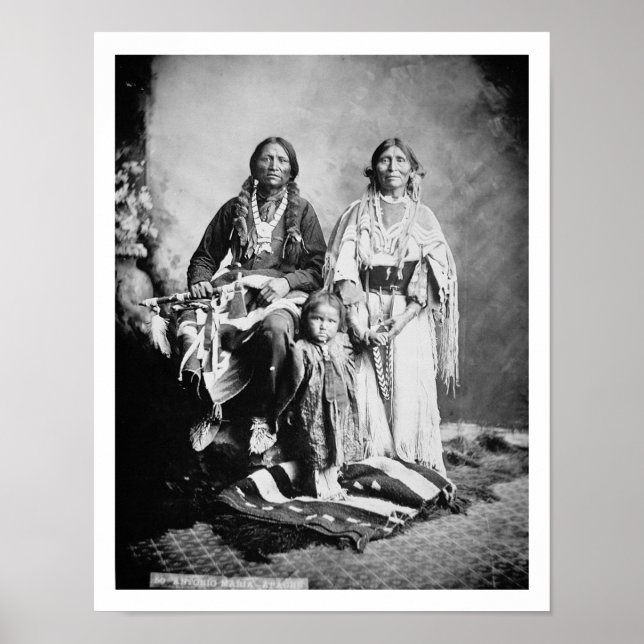 Poster Le chef d'Apache Antonio Maria avec sa famille, 18 (Devant)