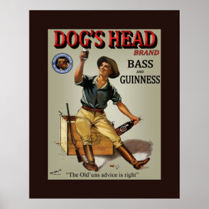 Poster Le chef de chien mettant Co.~ en bouteille a