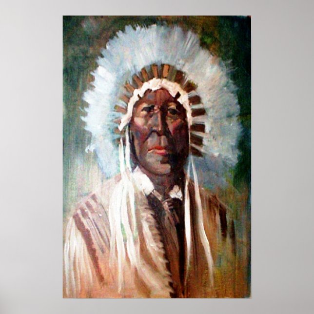 Poster Le chef indien de l'art occidental Imprimer (Devant)