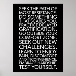 Poster Le Chemin De La Plus Grande Résistance - Motivatio