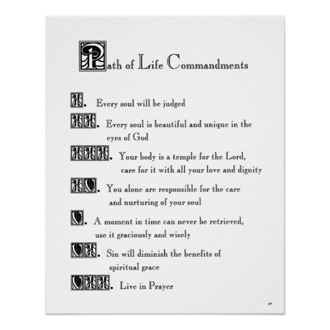 Poster Le chemin de vie des commandements (Devant)