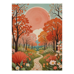 Poster Le chemin du soleil corail