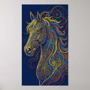 Poster Le cheval bleu