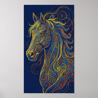 Poster Le cheval bleu