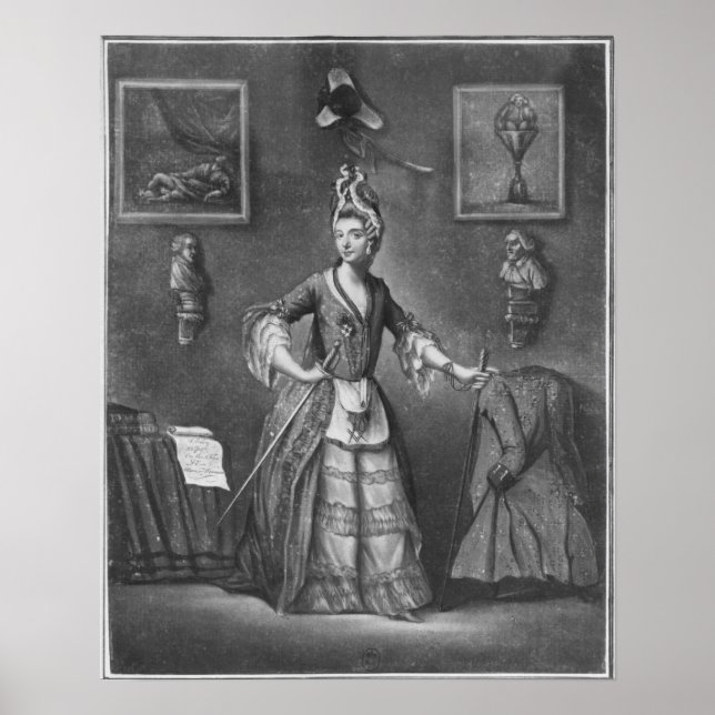 Poster Le Chevalier d'Eon, habillé en femme (Devant)
