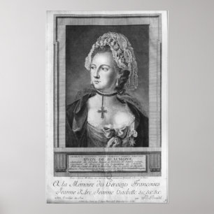 Poster Le Chevalier d'Eon, habillé en femme