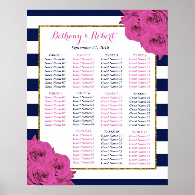 Poster Le Chic Moderne Luxe Mariage Collection Rose Roses (Devant)