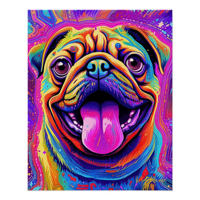 Poster Le chien Carlin 001 - Zetton Ziana (Devant)