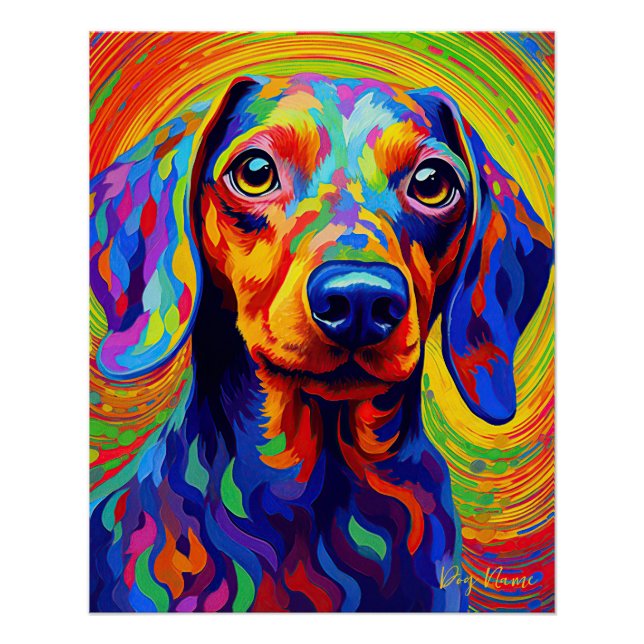 Poster Le Chien Dachshund 002 - Zetton Ziana (Devant)