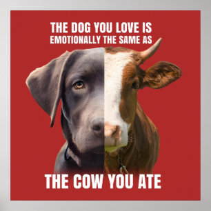 Poster Le chien que vous aimez est le même que la vache q