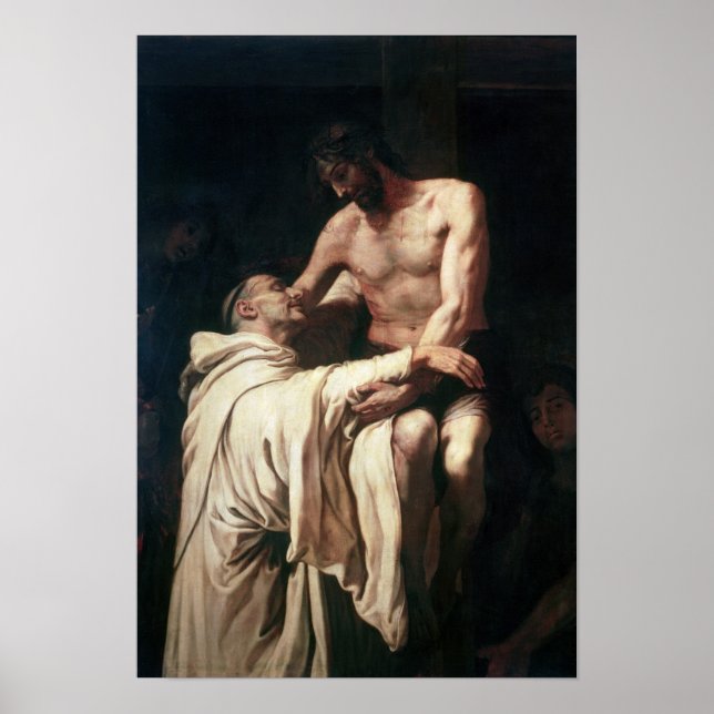 Poster Le Christ embrassant Saint Bernard (Devant)