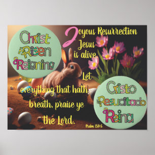 Poster Le Christ est ressuscité et régnant I Eng&ParticI