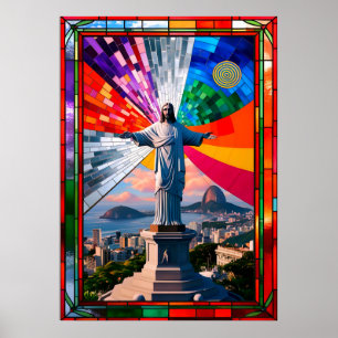 Poster "Le Christ Rédempteur en mosaïque