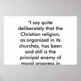 Poster Le christianisme est l'ennemi du progrès