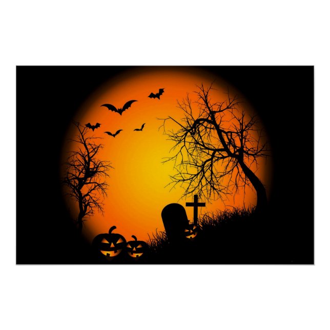 Poster Le cimetière d'Halloween (Devant)