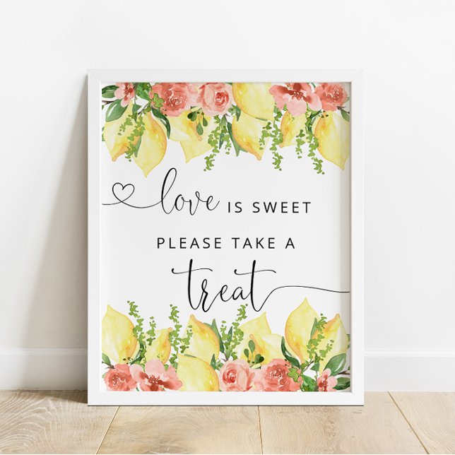 Poster Le Citron Floral Thème L'Amour C'Est Les Soins Suc (Créateur téléchargé)